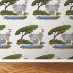 Papier Peint Éléphanteau