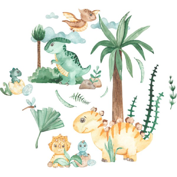Papier Peint Aquarelle Dinosaurum — Ambiance 2