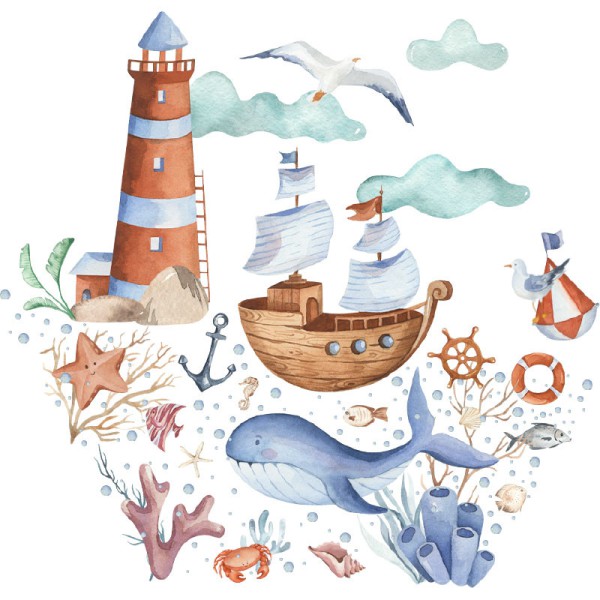 Papier Peint Aquarelle Navis — Ambiance 2