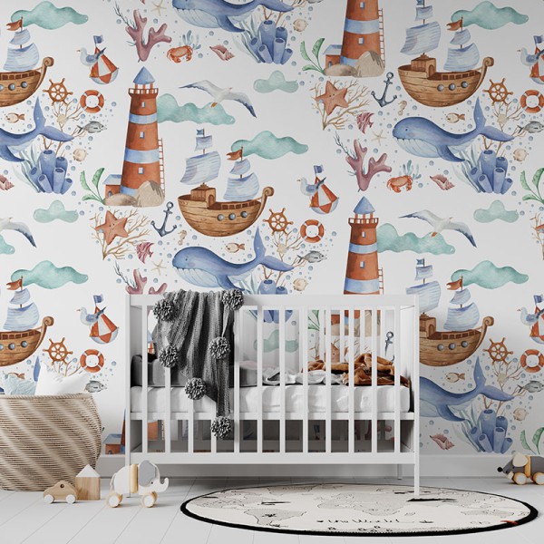 Papier Peint Aquarelle Navis — Ambiance 1