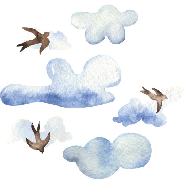Papier Peint Aquarelle Nubes — Ambiance 2