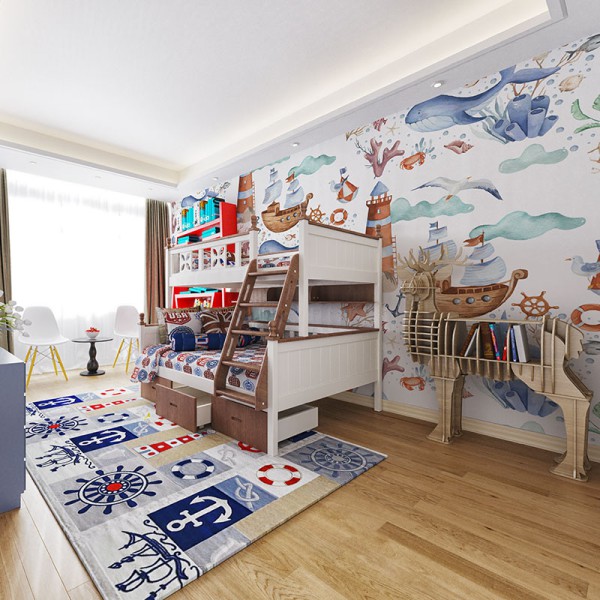 Papier Peint Aquarelle Navis — Ambiance 3