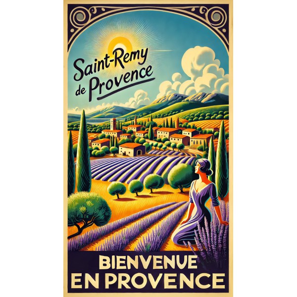 Bienvenue en Provence : Une Ode aux Paysages de Saint-Rémy – affiche & plaque vintage | Manufacture Arssans