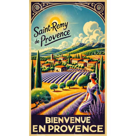 Bienvenue en Provence : Une Ode aux Paysages de Saint-Rémy – affiche & plaque vintage | Manufacture Arssans