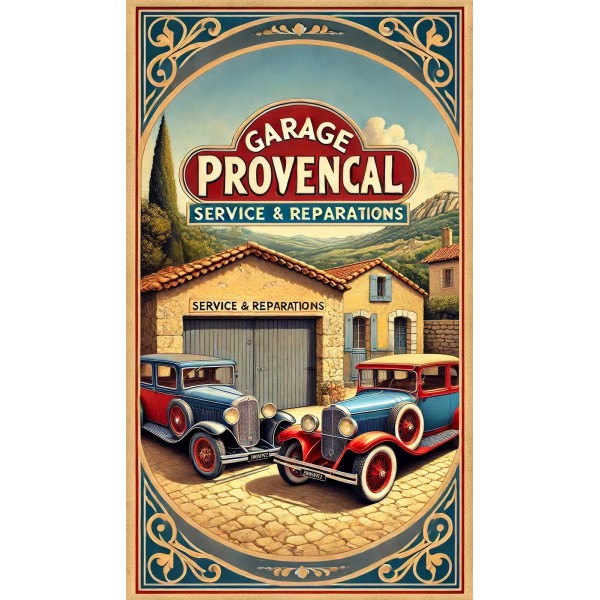 Garage Provençal - Service et Réparations Vintage – affiche & plaque vintage | Manufacture Arssans