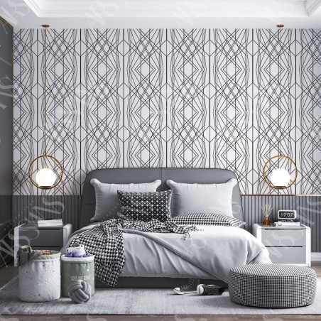 Papier Peint Lineae - papier peint intissé blanc pour chambre