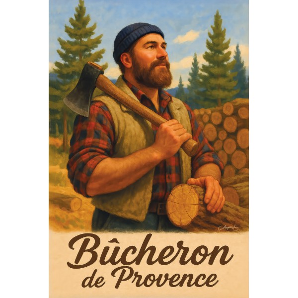 Bûcheron de Provence – affiche & plaque vintage | Manufacture Arssans
