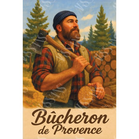 Bûcheron de Provence – affiche & plaque vintage | Manufacture Arssans