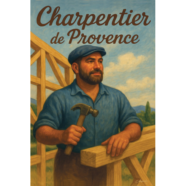 Charpentier de Provence – affiche & plaque vintage | Manufacture Arssans