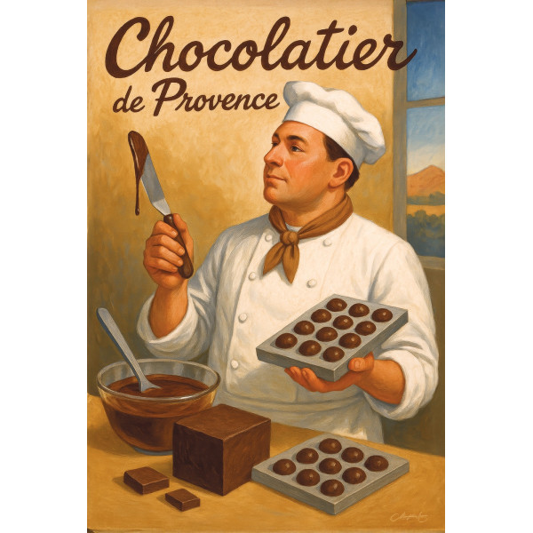Chocolatier de Provence – affiche & plaque vintage | Manufacture Arssans