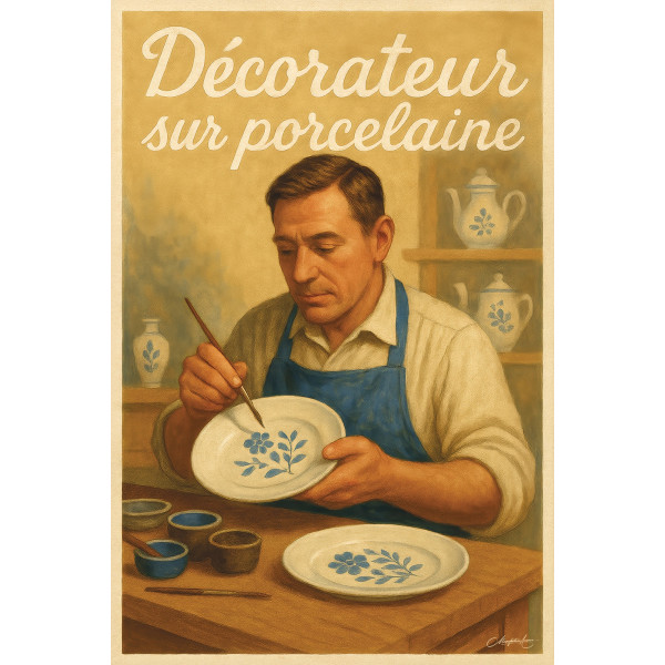 Décorateur sur porcelaine – affiche & plaque vintage | Manufacture Arssans