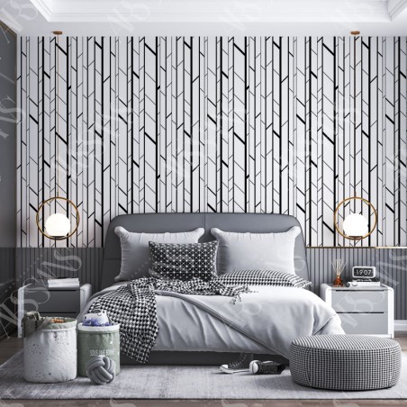 Papier Peint Modern Silva - papier peint intissé noir pour chambre
