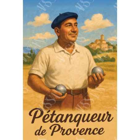 Pétanqueur de Provence – affiche & plaque vintage | Manufacture Arssans