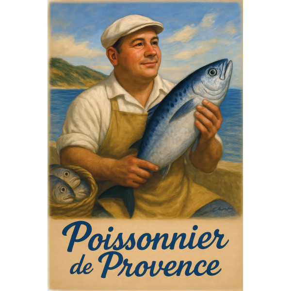 Poissonnier de Provence – affiche & plaque vintage | Manufacture Arssans
