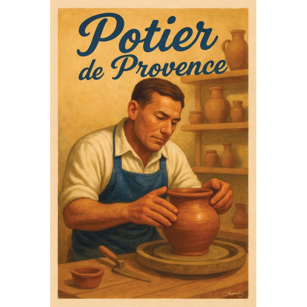 Potier de Provence – affiche & plaque vintage | Manufacture Arssans