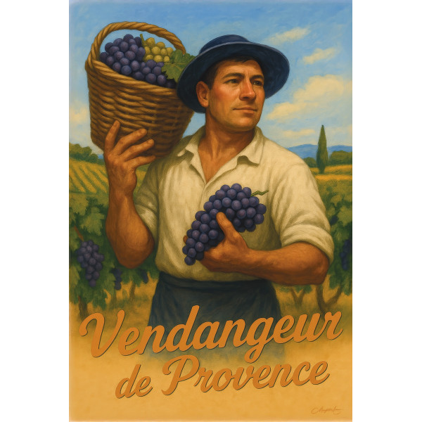 Vendangeur de Provence – affiche & plaque vintage | Manufacture Arssans