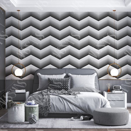 Papier Peint Chevron - papier peint intissé noir pour chambre