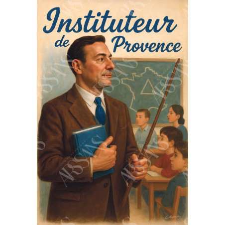 Instituteur de Provence – L’école des enfants – affiche & plaque vintage | Manufacture Arssans