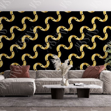 Papier Peint Chaine - papier peint intissé noir pour salon