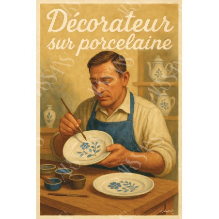 Magnet Décorateur sur porcelaine