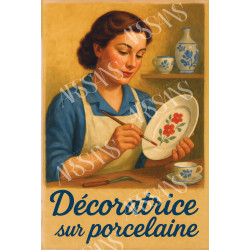 Magnet Décoratrice sur porcelaine
