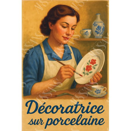 Magnet Décoratrice sur porcelaine