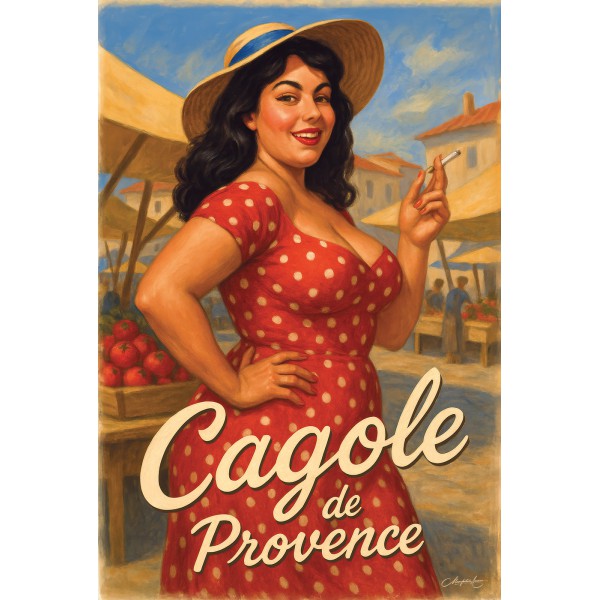Cagole de Provence – La reine du marché – affiche & plaque vintage | Manufacture Arssans
