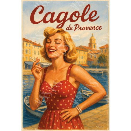 Cagole de Provence - Rieuse et radieuse - affiche & plaque vintage | Manufacture Arssans