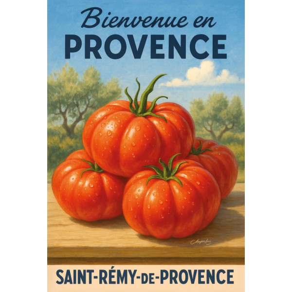 Trésor d’été – Tomate de Provence – affiche & plaque vintage | Manufacture Arssans