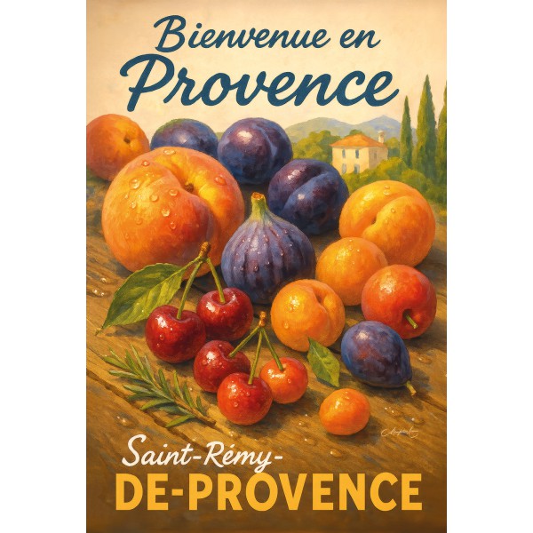 Fruits du Sud – Saveurs d’un été en Provence – affiche & plaque vintage | Manufacture Arssans