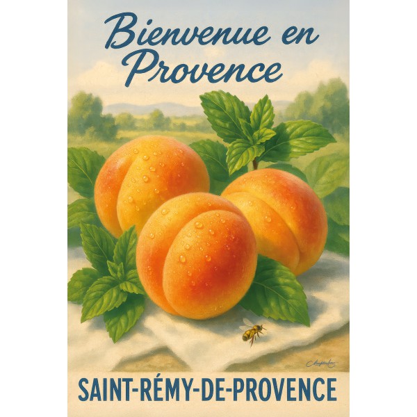 Chaleur d’été – Abricot au parfum du Sud – affiche & plaque vintage | Manufacture Arssans