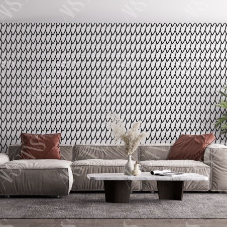 Papier Peint Écailles - papier peint intissé noir pour salon