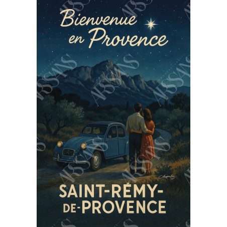 Échappée belle - Saint-Rémy sous les étoiles - affiche & plaque vintage | Manufacture Arssans