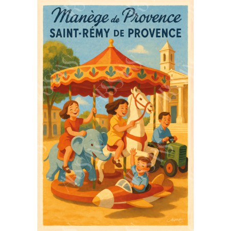 Manège de Provence – Souvenirs d’enfance à Saint-Rémy – affiche & plaque vintage | Manufacture Arssans