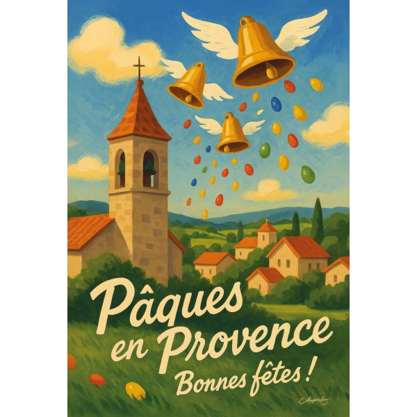 Cloches de Pâques – Un printemps en Provence – affiche & plaque vintage | Manufacture Arssans
