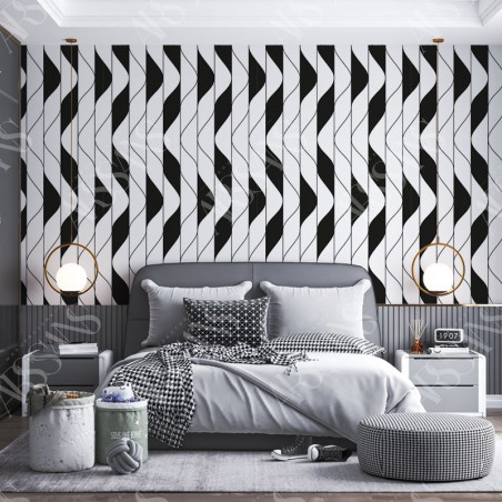 Papier Peint Rotunda Linea - papier peint intissé noir pour chambre