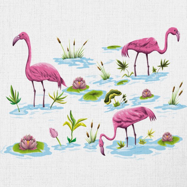 Papier Peint Flamant — Ambiance 2