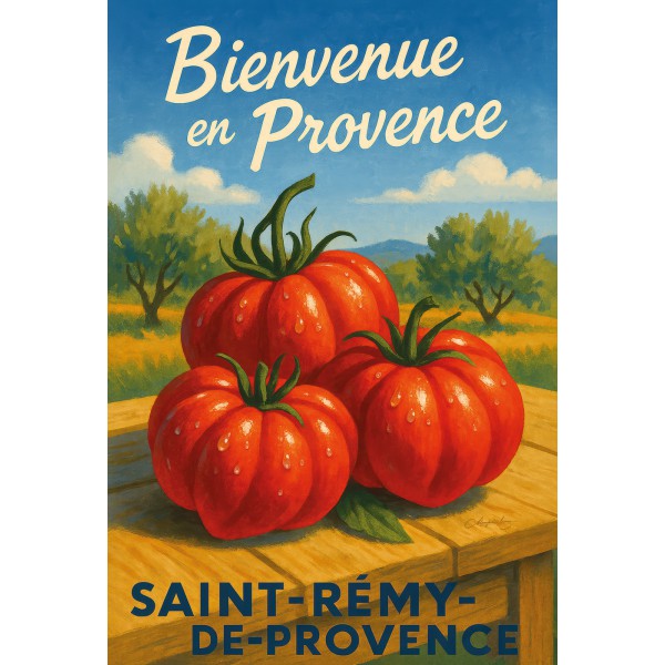 Tomates de Provence – Rouge et Saveur – affiche & plaque vintage | Manufacture Arssans