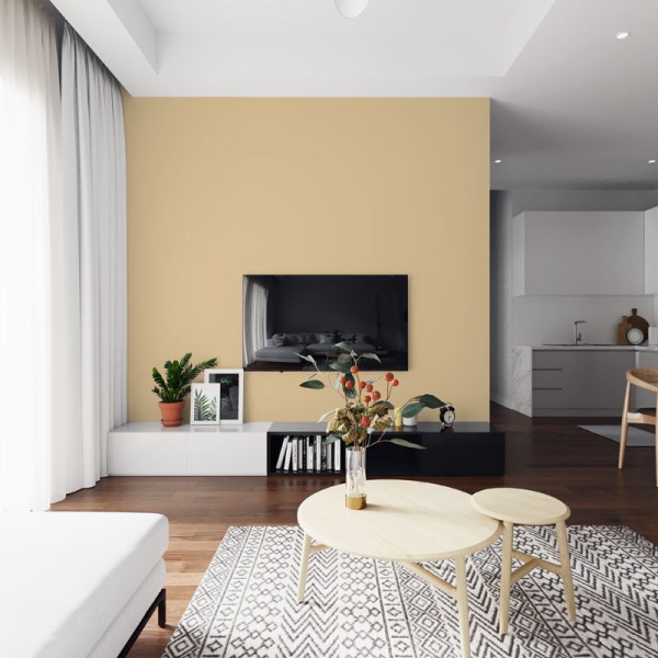 Papier Peint Uni Beige — Ambiance 1