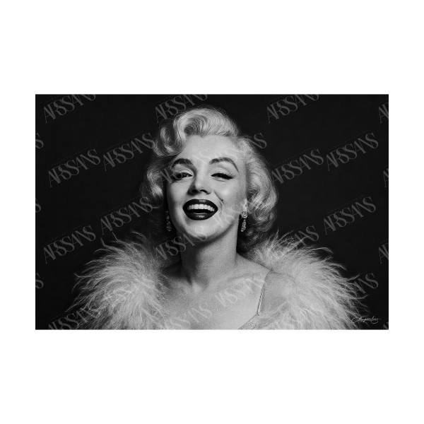 Marilyn Rayonnante – Portrait Glamour Noir et Blanc — Manufacture Arssans