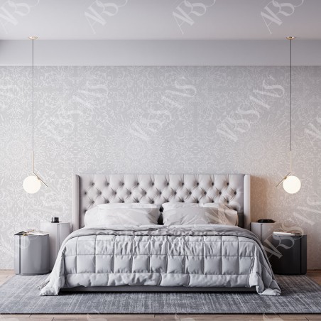 Papier Peint Classis Mandala - papier peint intissé gris pour chambre