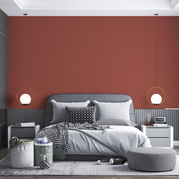Papier Peint Uni Terracotta — Ambiance 2