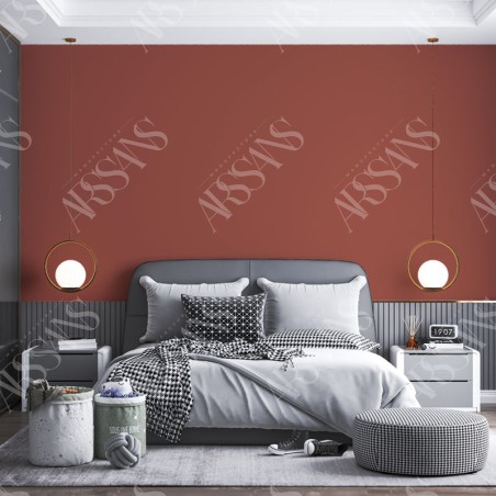 Papier Peint Uni Terracotta - papier peint intissé rouge pour chambre