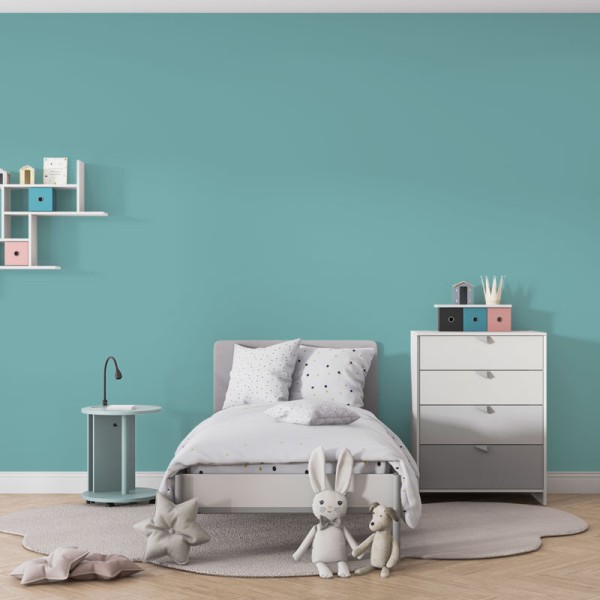 Papier Peint Uni Turquoise Pastel — Ambiance 2