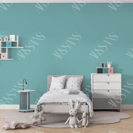 Papier Peint Uni Turquoise Pastel - papier peint intissé turquoise pour chambre d'enfant