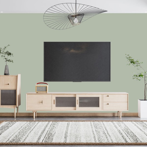 Papier Peint Uni Vert Sauge — Ambiance 3