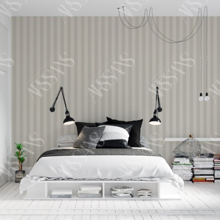 Papier Peint Bayadère Blanc Cassé - papier peint intissé crème pour chambre