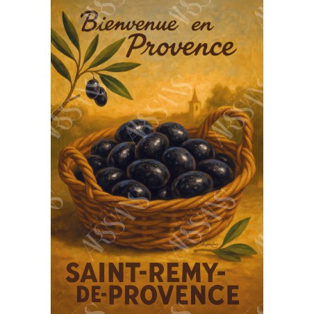 Magnet L’or noir de Provence – Panier d’olives