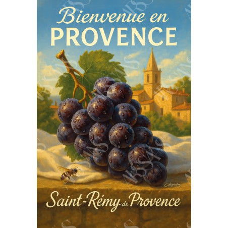 Magnet À l’ombre des vignes – Raisin noir de Saint-Rémy
