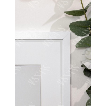 Cadre Blanc 50×70 cm avec Passe-partout 40×60 cm